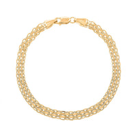 Italian 10K Yellow Gold 2 Strand Bismark Bracelet (7.00 In) 2.3 Grams