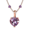 Rose De France Amethyst 17.25 ctw Heart Pendant Necklace 18 Inches in Vermeil Rose Gold Over Sterling Silver - Sticky add to cart bar