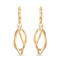 Italian 10K Yellow Gold Oval Drop Hoop Earrings 2.40 Grams - Sticky add to cart bar
