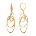 Italian 10K Yellow Gold Multi Layer Oval Drop Lever Back Earrings 2.70 Grams - Sticky add to cart bar