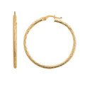 Italian 14K Yellow Gold Textured Hoop Earrings 1.75 Grams - Sticky add to cart bar