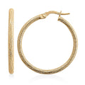 Italian 10K Yellow Gold Swirl Textured Hoop Earrings 1.30 Grams - Sticky add to cart bar