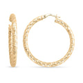 Italian 10K Yellow Gold Fancy Hoop Earrings 2.50 Grams - Sticky add to cart bar