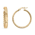 Italian Diamond-cut Hoop Earrings in 10K Yellow Gold 2.45 Grams - Sticky add to cart bar