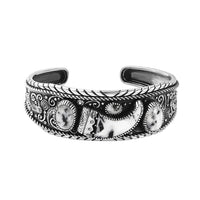 Artisan Crafted White Buffalo Bear Claw Men's Cuff Bracelet in Sterling Silver (7.25 In) 25.20 ctw
