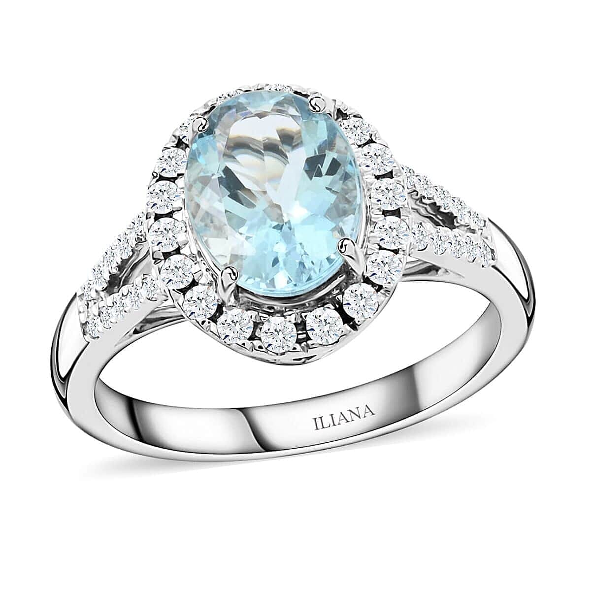 Certified & Appraised Iliana 18K White Gold AAA Santa Maria Aquamarine and G-H SI Diamond Ring (Size 10.0) 2.00 ctw