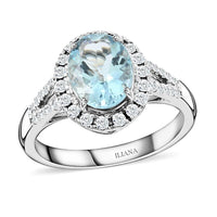 Certified & Appraised Iliana 18K White Gold AAA Santa Maria Aquamarine and G-H SI Diamond Ring (Size 10.0) 2.00 ctw