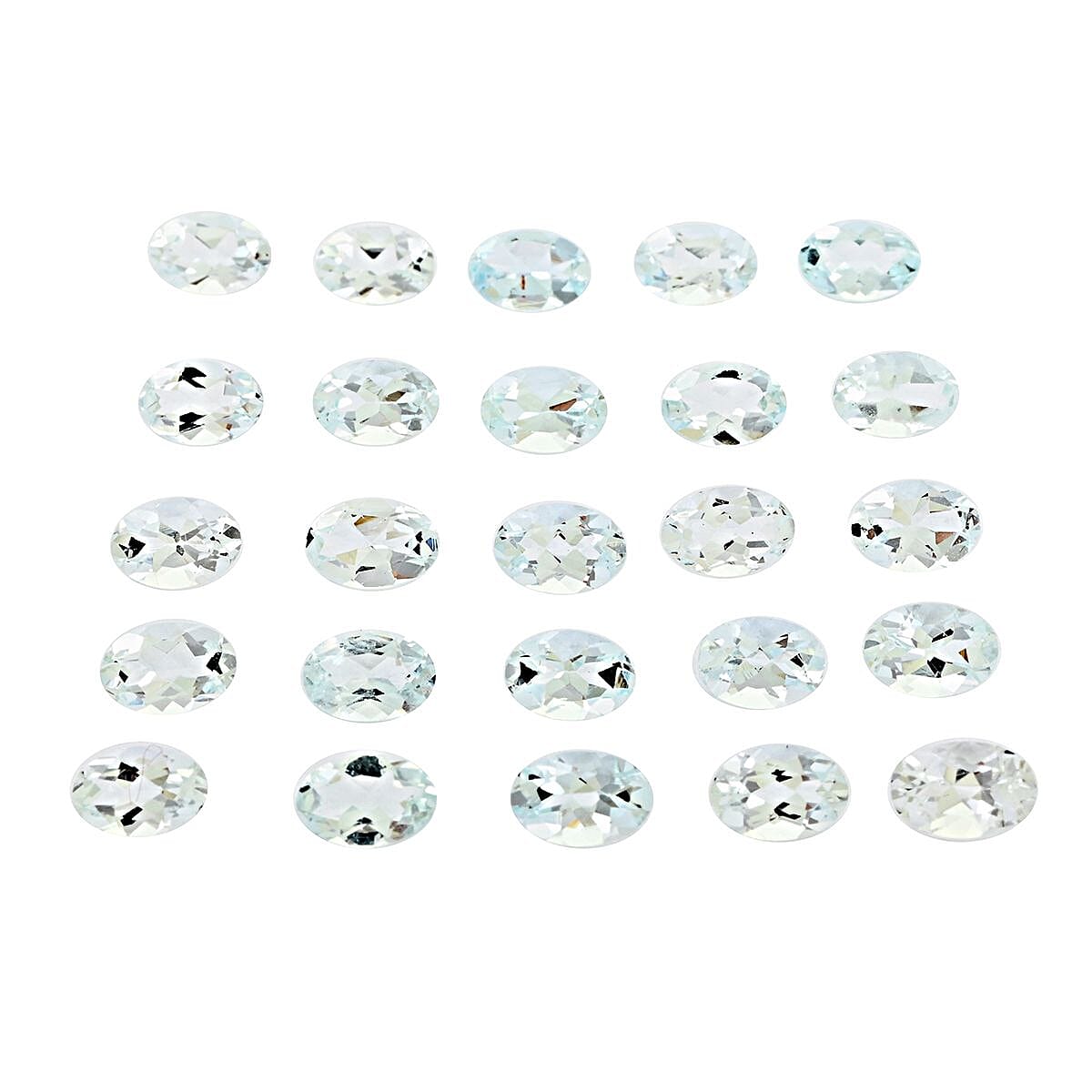 AAAA Sao Domingos Aquamarine Set of 25 (Ovl 6x4 mm) 10.00 ctw