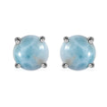 Larimar Solitaire Stud Earrings in Platinum Over Sterling Silver 3.65 ctw - Sticky add to cart bar