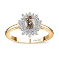 AAA Turkizite, White Zircon Ring in Vermeil YG Over Sterling Silver (Size 10.0) 1.00 ctw - Sticky add to cart bar