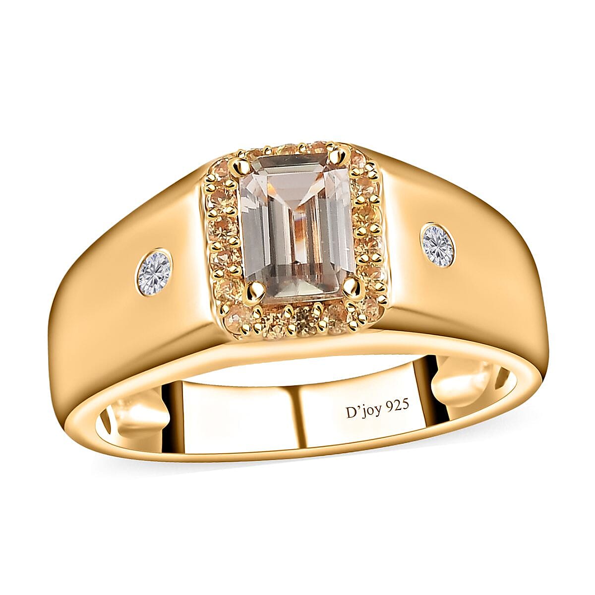 AAA Turkizite and Multi Gemstone Men's Ring in Vermeil Yellow Gold Over Sterling Silver (Size 10.0) 1.60 ctw