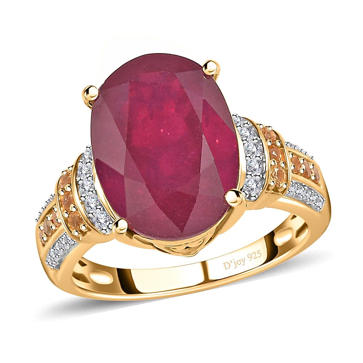 Niassa Ruby (FF), Multi Gemstone Ring in Vermeil YG Over Sterling Silver (Size 10.0) 8.70 ctw