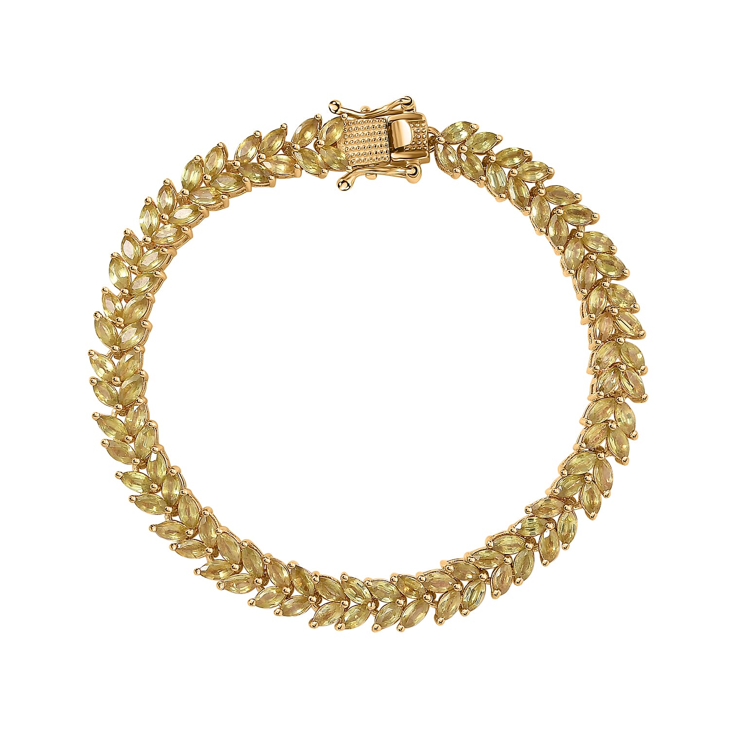 One Time Only Premium Sava Sphene Bracelet in Vermeil YG Over Sterling Silver (7.25 In) 10.85 ctw