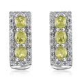 Premium Sava Sphene and Multi Gemstone Omega Clip Earrings in Platinum Over Sterling Silver 1.30 ctw - Sticky add to cart bar