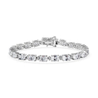 Brazilian Petalite and White Zircon Bracelet in Platinum Over Sterling Silver (7.25 In) 12.40 ctw