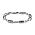 TLV Bali Legacy Sterling Silver Engraved Rectangular Link Bracelet (6.50 In) (15.50 g) - Sticky add to cart bar