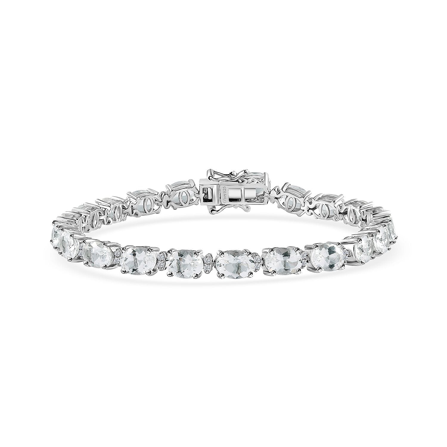 Brazilian Petalite and White Zircon Bracelet in Platinum Over Sterling Silver (6.50 In) 11.20 ctw