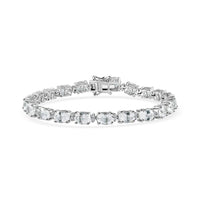 Brazilian Petalite and White Zircon Bracelet in Platinum Over Sterling Silver (6.50 In) 11.20 ctw