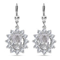 White Topaz Lever Back Earrings in Platinum Over Sterling Silver 6.25 ctw - Sticky add to cart bar