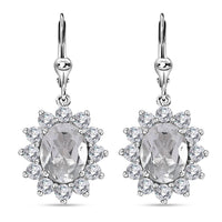 White Topaz Lever Back Earrings in Platinum Over Sterling Silver 6.25 ctw
