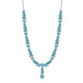 Sleeping Beauty Turquoise and White Zircon Necklace 18 Inches in Platinum Over Sterling Silver 19.20 ctw - Sticky add to cart bar