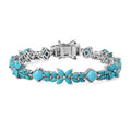 Sleeping Beauty Turquoise Bracelet in Platinum Over Sterling Silver (6.50 In) 11.00 ctw - Sticky add to cart bar