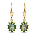 Bali Legacy Ethiopian Welo Opal and Chrome Diopside Sunburst Lever Back Earrings in Vermeil Yellow Gold Over Sterling Silver 1.50 ctw - Sticky add to cart bar