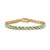 Bali Legacy Ethiopian Welo Opal and Chrome Diopside Bracelet in Vermeil Yellow Gold Over Sterling Silver (8.00 In) 9.60 ctw