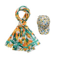 Green Floral Printed Women's Scarf and Baseball Cap Set - Sticky add to cart bar