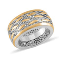 14K Yellow Gold Over and Rhodium Over Sterling Silver Ring 4.25 Grams - Sticky add to cart bar