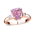 AAA Patroke Kunzite and Diamond Ring in Vermeil Rose Gold Over Sterling Silver 3.15 ctw - Sticky add to cart bar