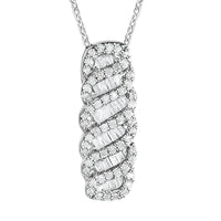 Diamond Pendant in Platinum Over Sterling Silver 0.50 ctw
