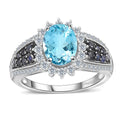 Premium Mangoro Aquamarine, Multi Gemstone Ring in Platinum Over Sterling Silver (Size 9.0) 2.90 ctw - Sticky add to cart bar