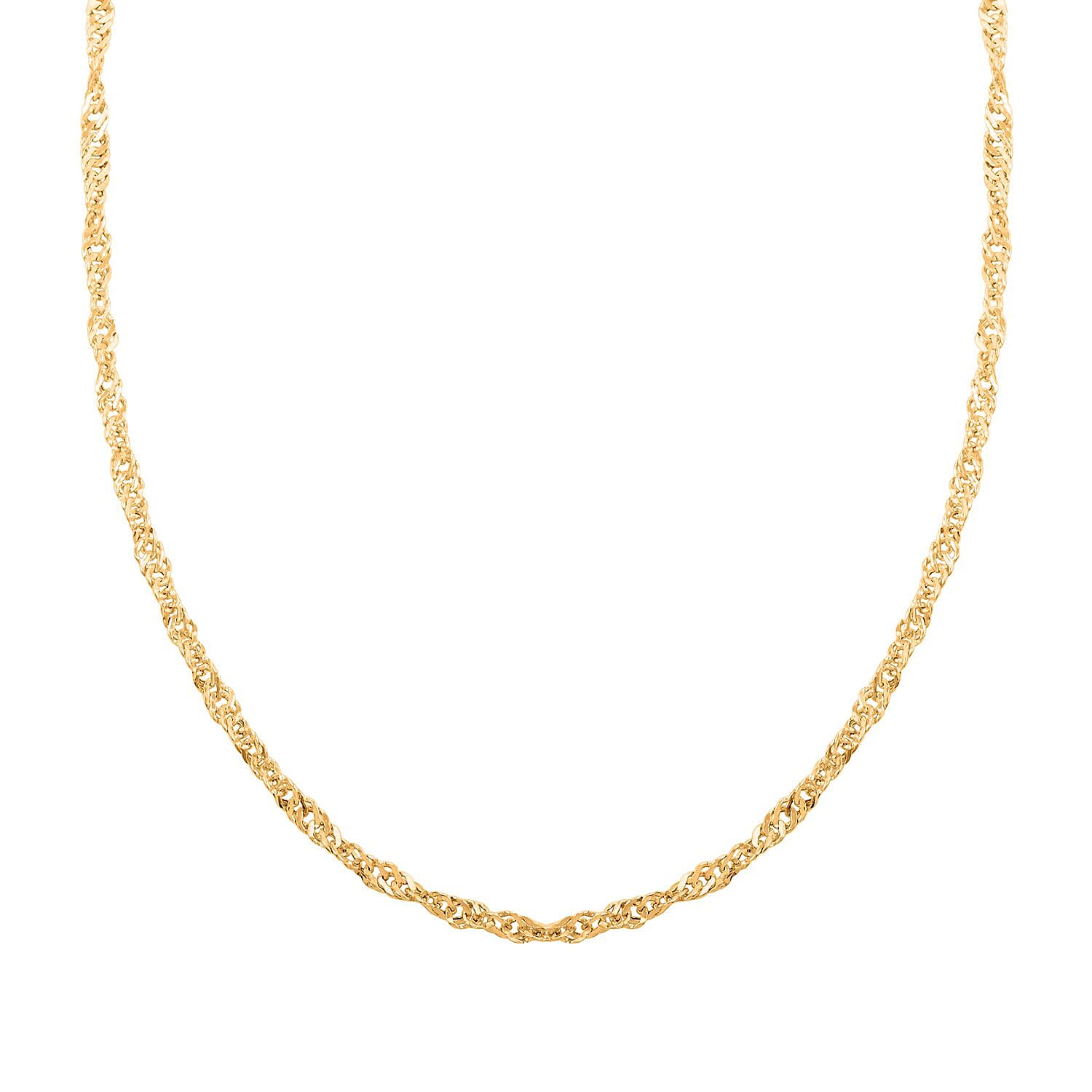 Grande Bella Singapore Italian Chain Necklace in 10K Yellow Gold 2.17 Grams 18 Inches