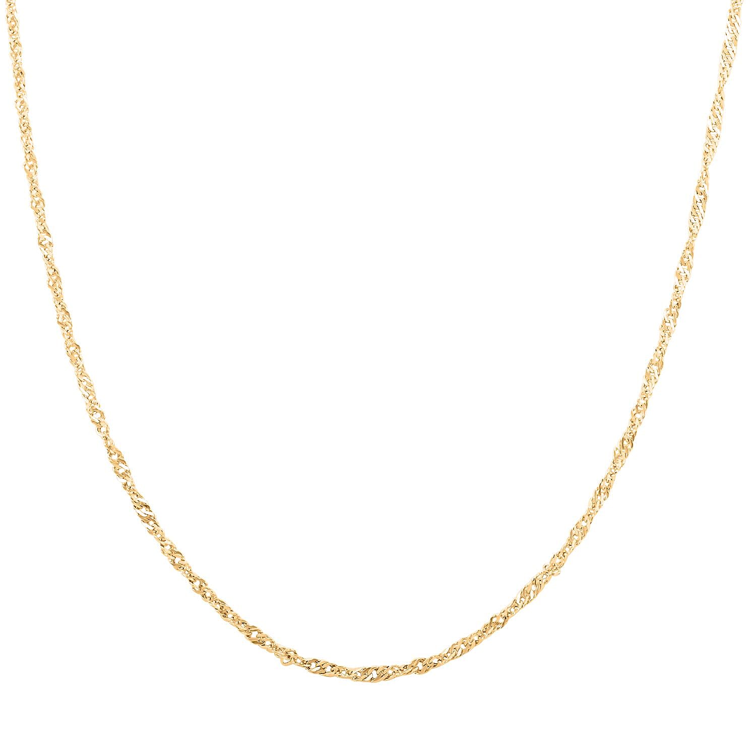 Grande Bella Italian 10K Yellow Gold Singapore Chain Necklace (20 Inches) (2.38 Grams)