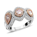 Modani 14K Rose and White Gold Natural Pink and White Diamond VS-SI Ring (Size 10.0) 6.15 Grams 1.50 ctw (Del. in 10-12 Days) - Sticky add to cart bar