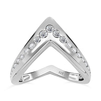 Moissanite Ring in Rhodium Over Sterling Silver (Size 6.5) 0.55 ctw