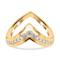 Moissanite 0.54 ctw Fancy Ring in Vermeil Yellow Gold Over Sterling Silver (Size 8)