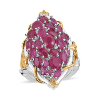 Tanzanite Elongated Ring in 14K YG and Platinum Over Sterling Silver (Size 10.0) 4.40 ctw