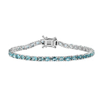 TLV Madagascar Paraiba Apatite Bracelet in Platinum Over Sterling Silver (6.50 In) 6.30 ctw