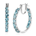 Betroka Blue Apatite Inside Out Hoop Earrings in Platinum Over Sterling Silver 4.50 ctw - Sticky add to cart bar