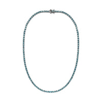 Betroka Blue Apatite Tennis Necklace 18 Inches in Platinum Over Sterling Silver 18.35 ctw