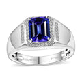 Rhapsody AAAA Tanzanite and E-F VS2 Diamond 2.75 ctw Men's Ring in 950 Platinum (Size 10.0) 10.90 Grams - Sticky add to cart bar