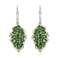 Chrome Diopside Lever Back Earrings in Vermeil YG and Platinum Over Sterling Silver 6.20 ctw - Sticky add to cart bar