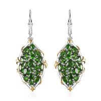 Chrome Diopside Lever Back Earrings in Vermeil YG and Platinum Over Sterling Silver 6.20 ctw