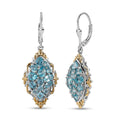 Betroka Blue Apatite Lever Back Earrings in Vermeil Yellow Gold and Platinum Over Sterling Silver 5.20 ctw - Sticky add to cart bar