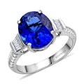 Certified & Appraised Rhapsody 950 Platinum AAAA Tanzanite and E-F VS Diamond Ring (Size 10.0) 6.73 Grams 4.15 ctw - Sticky add to cart bar