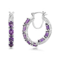 Moroccan Amethyst Hoop Earrings in Platinum Over Sterling Silver 6.85 ctw - Sticky add to cart bar