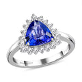Certified & Appraised Rhapsody 950 Platinum AAAA Tanzanite, Diamond (E-F, VS) (0.36 cts) Ring (Size 10.0) (6.24 g) 2.10 ctw - Sticky add to cart bar