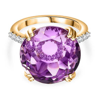 Rose De France Amethyst and White Zircon Ring in 14K YG Over Sterling Silver (Size 11.5) 12.54 ctw
